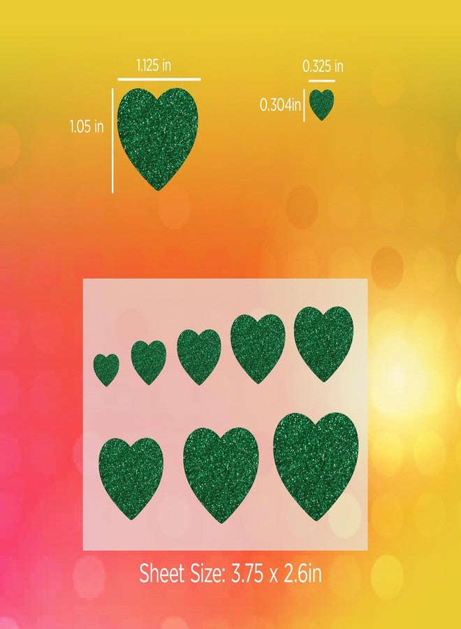 EyeBlack Glitter Heart Face Stickers - Sparkling Skin-Safe Decorations in Vibrant Single Colors, Festivals, Parties, Costumes - Set of 8 - Green - Image 5
